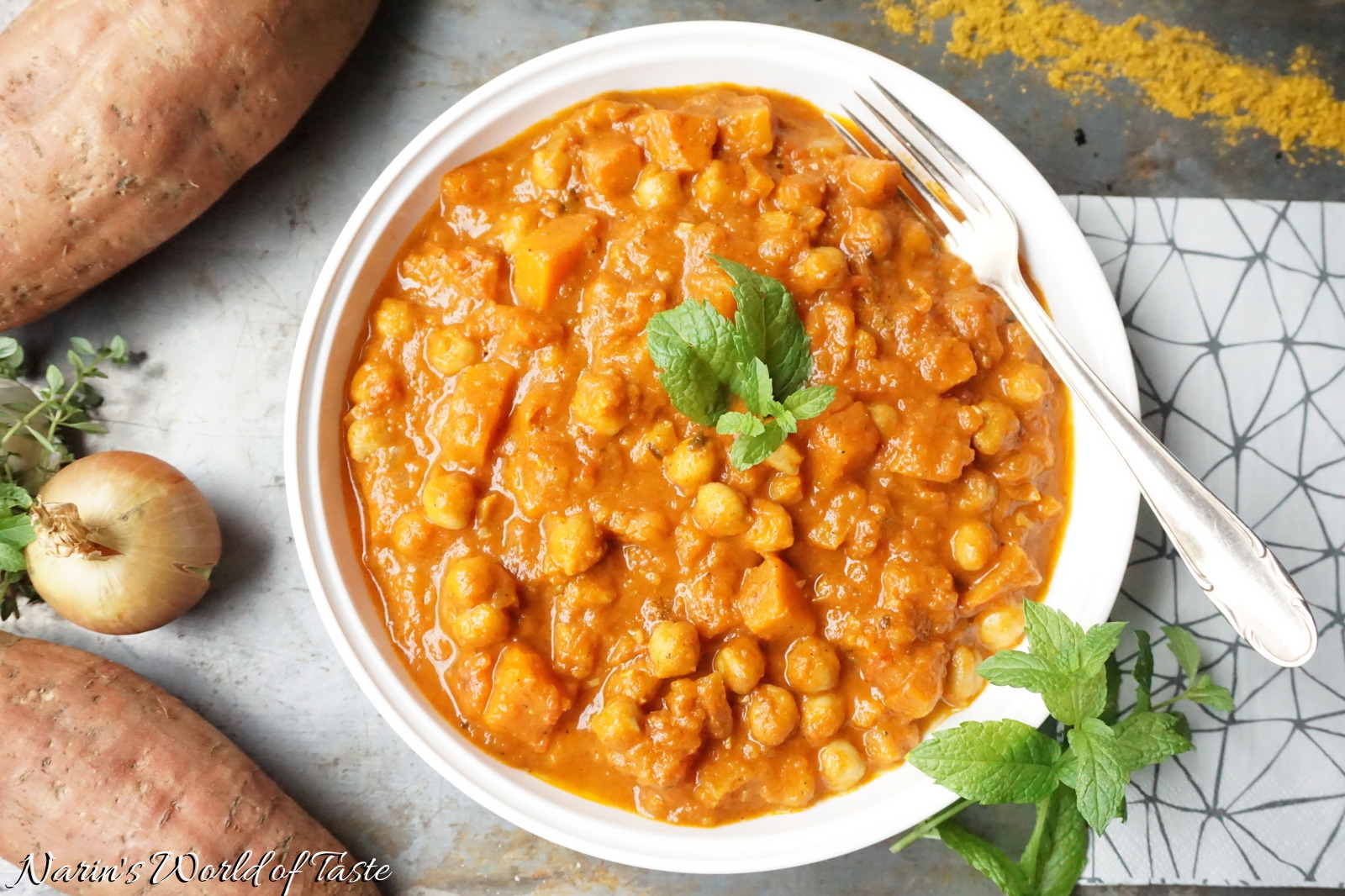 Chickpea & Sweet Potato Curry Narin's World of Taste
