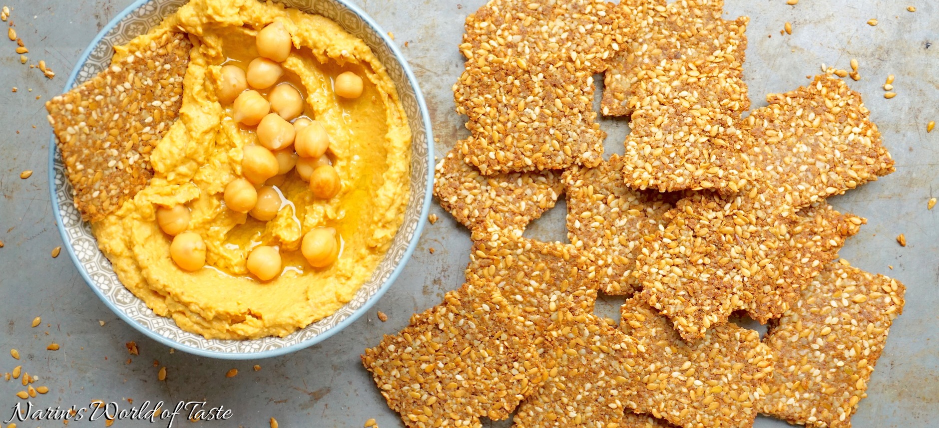 Flaxseed Sesame Crackers Narin's World of Taste