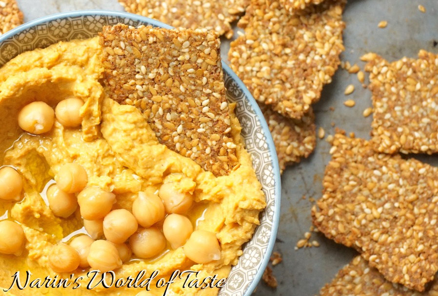 Flaxseed Sesame Crackers Narin's World of Taste