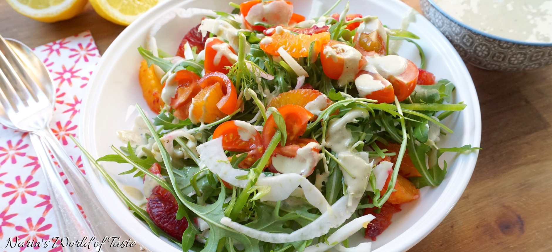 Fennel, Arugula, and Blood Orange Salad with TahiniLemonDressing